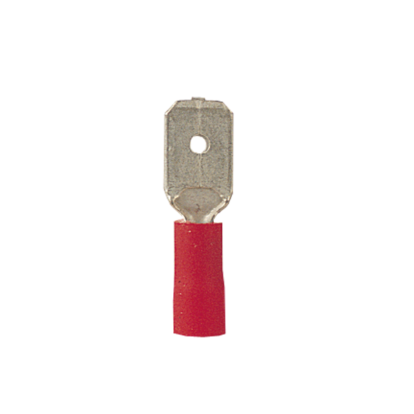 Capocorda rosso maschio piatto 0,5-1,5mm2 10 pezzi