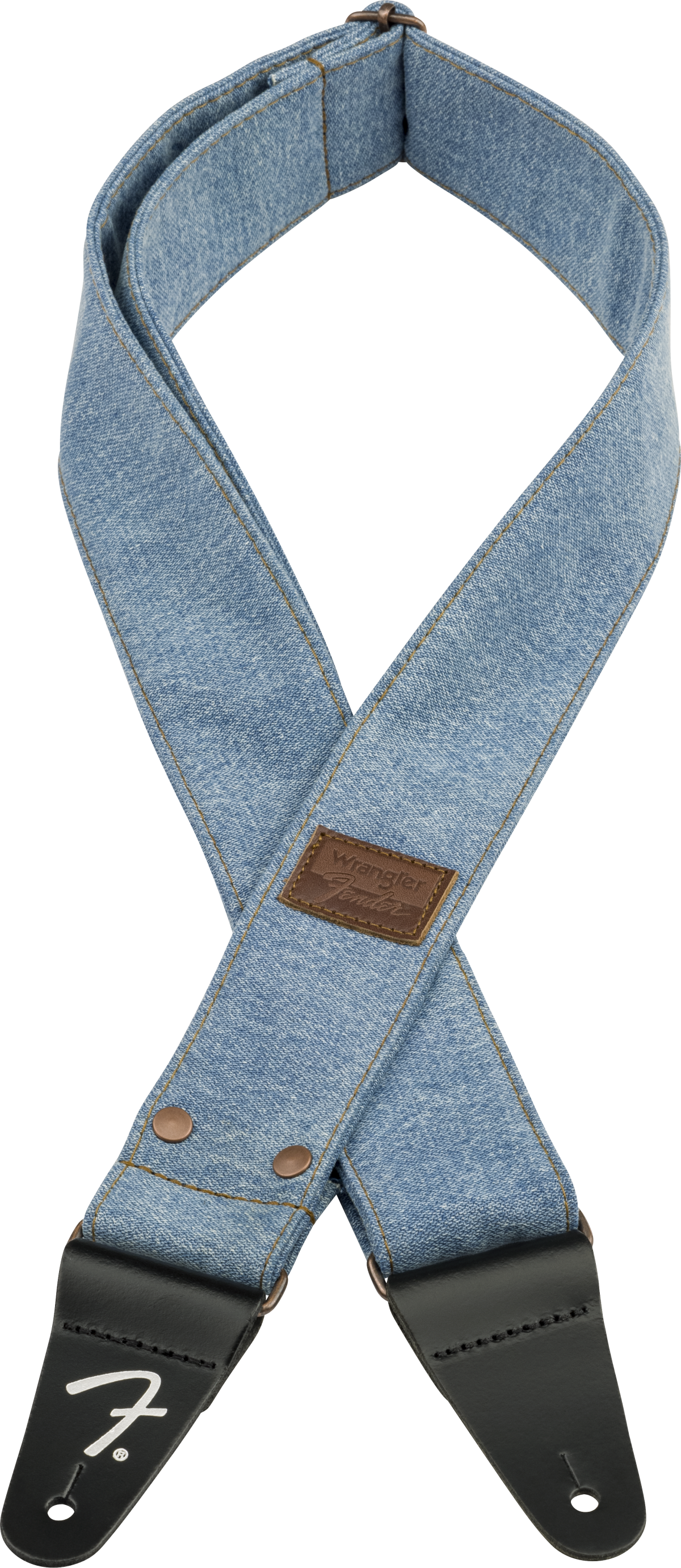 Fender x Wrangler Denim Tracolla per Chitarra (Light Indigo, 2")