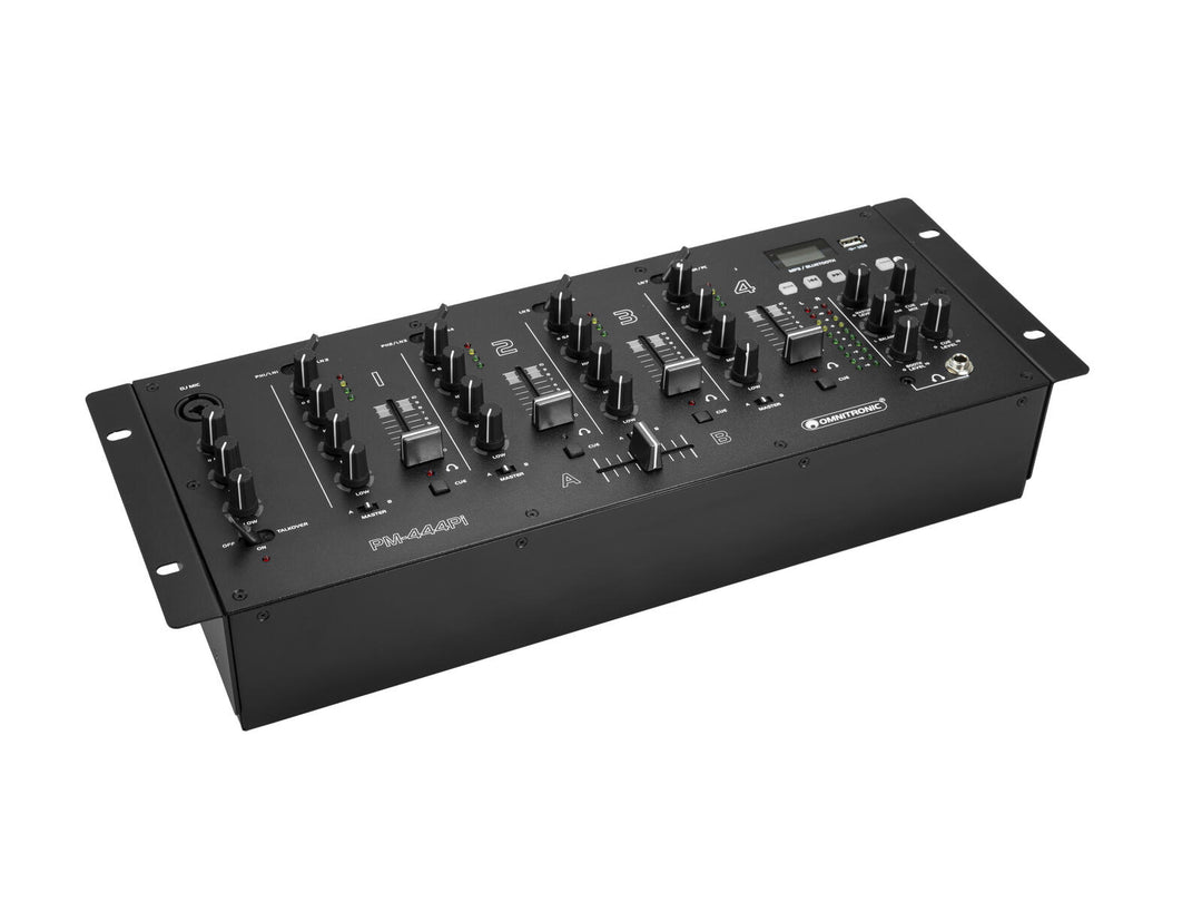 OMNITRONIC PM-444Pi Mixer DJ a 4 canali con Player e interfaccia USB