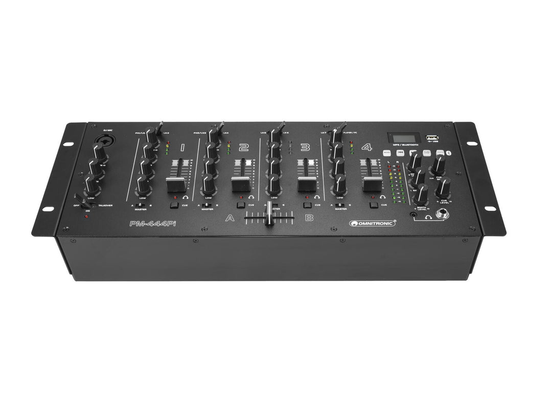 OMNITRONIC PM-444Pi Mixer DJ a 4 canali con Player e interfaccia USB