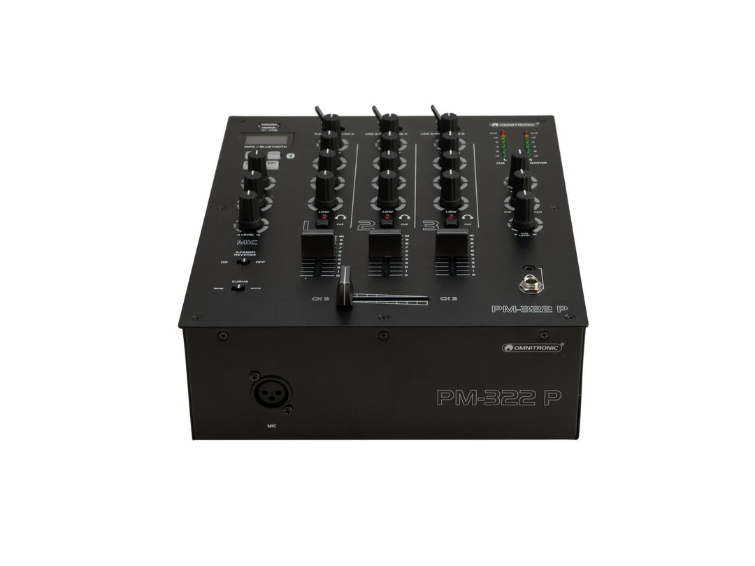 OMNITRONIC PM-322P mixer DJ a 3 canali con Bluetooth e lettore USB