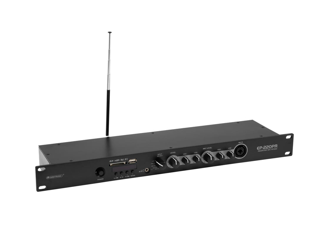 OMNITRONIC EP-220PR preamplificatore con lettore MP3 e radio FM
