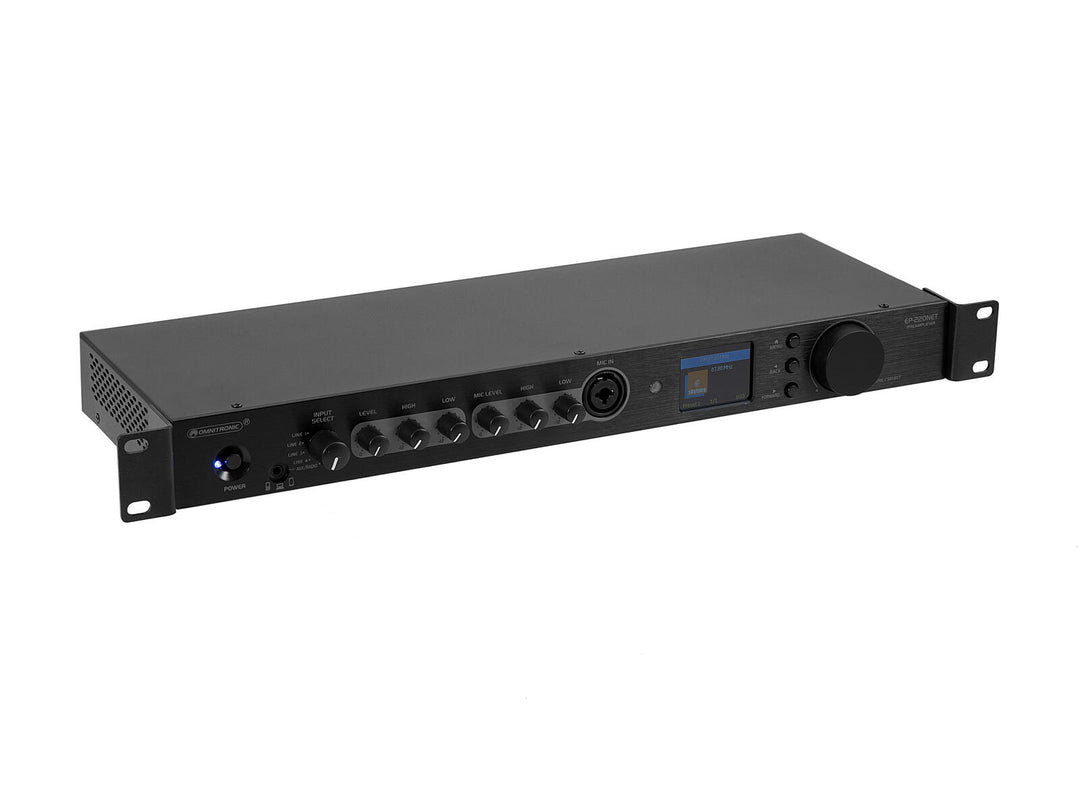 OMNITRONIC EP-220NET preamplificatore con radio Internet, DAB+ e Bluetooth