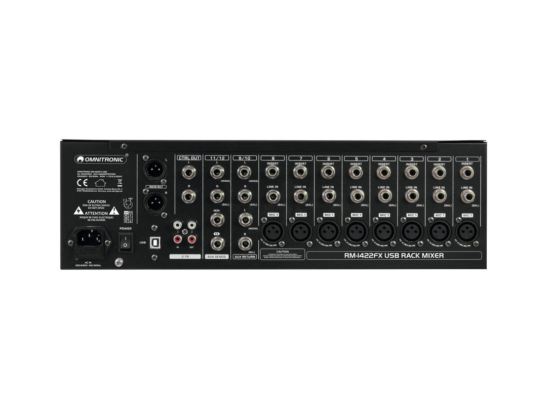 OMNITRONIC RM-1422FX USB Mixer da rack