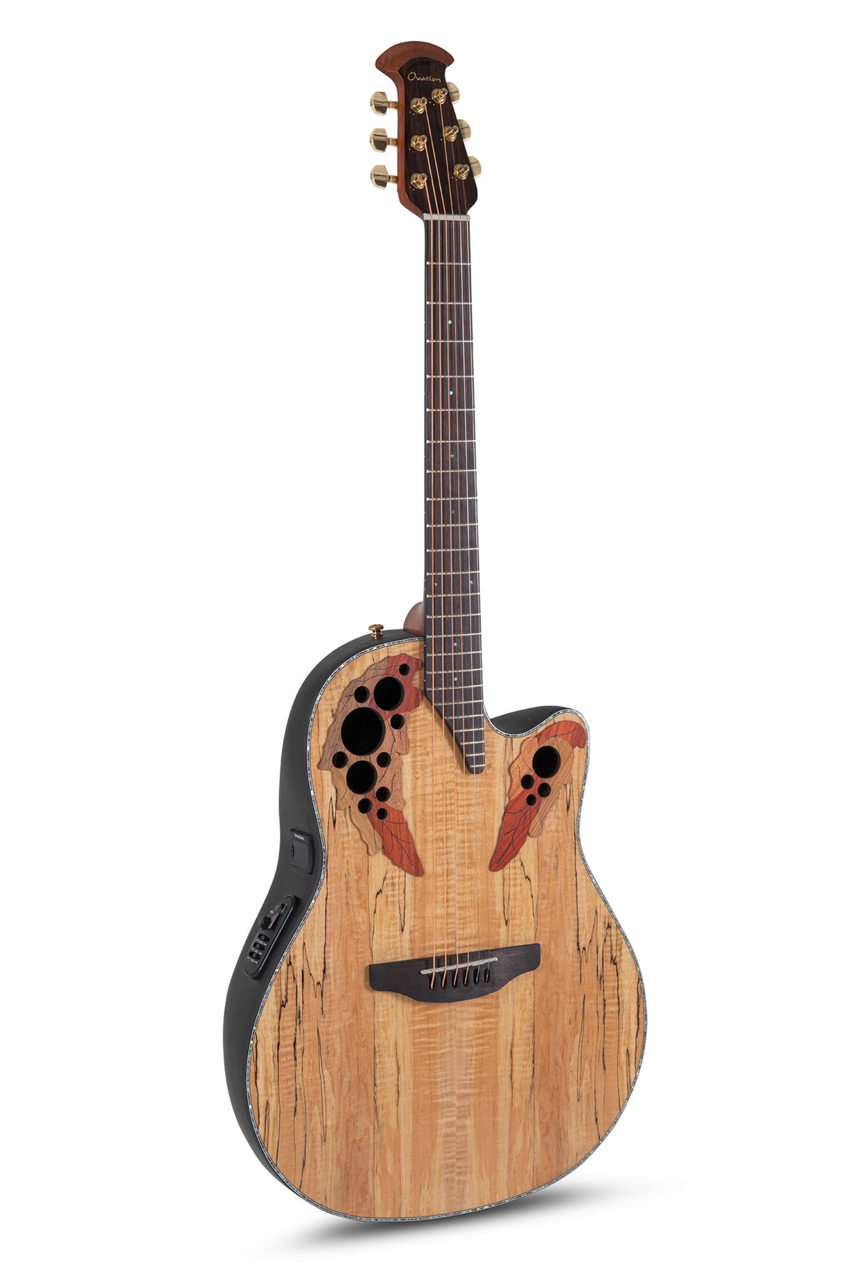 Ovation E-Acoustic Guitar Celebrity Elite Plus Mid Cutaway - Natural Spalted Maple (CE44P-SM-G)