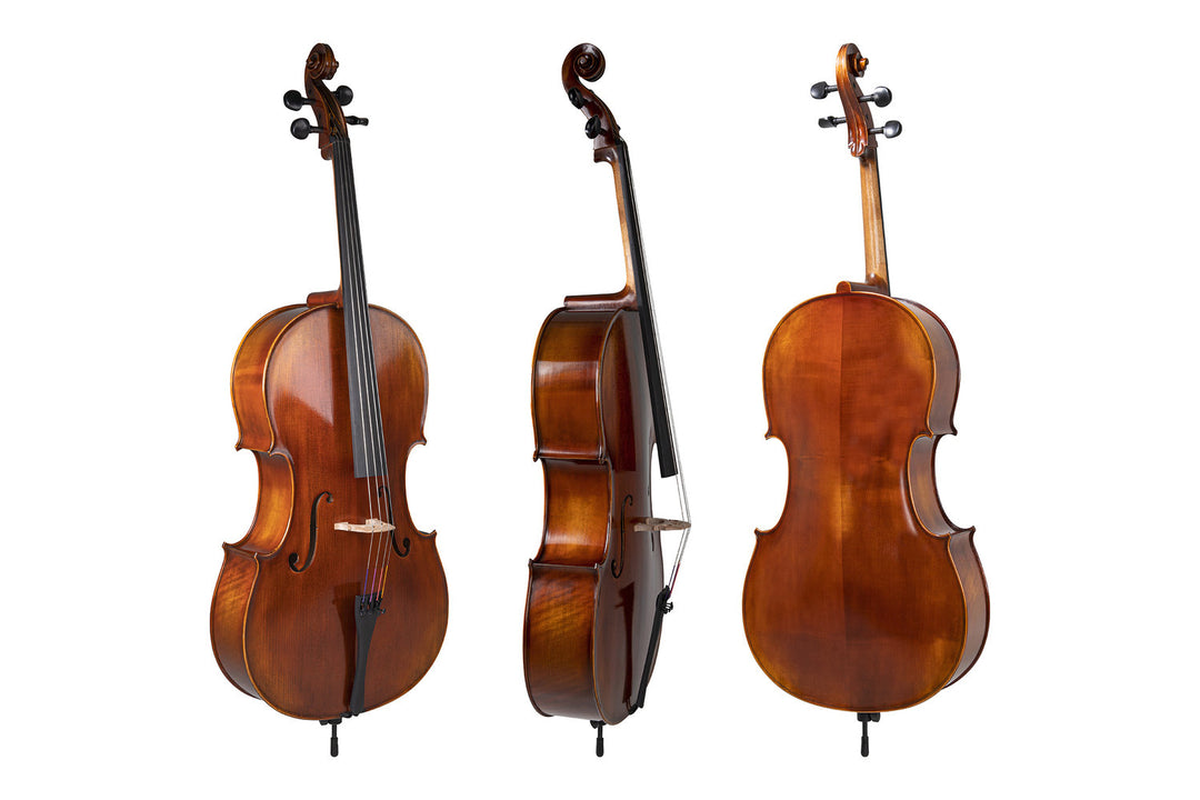 GEWA Cello Allegro Antique - 1/2 (Set up with Wittner fine tuning tailpiece incl. bag, Massaranduba bow, Larsen Aurora strings)