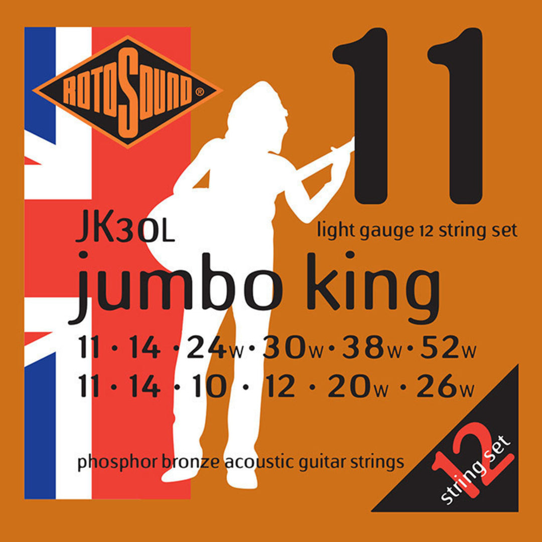 Rotosound Strings for Acoustic Guitar Jumbo King - Set 12-string Light 11-52 (JK30L)