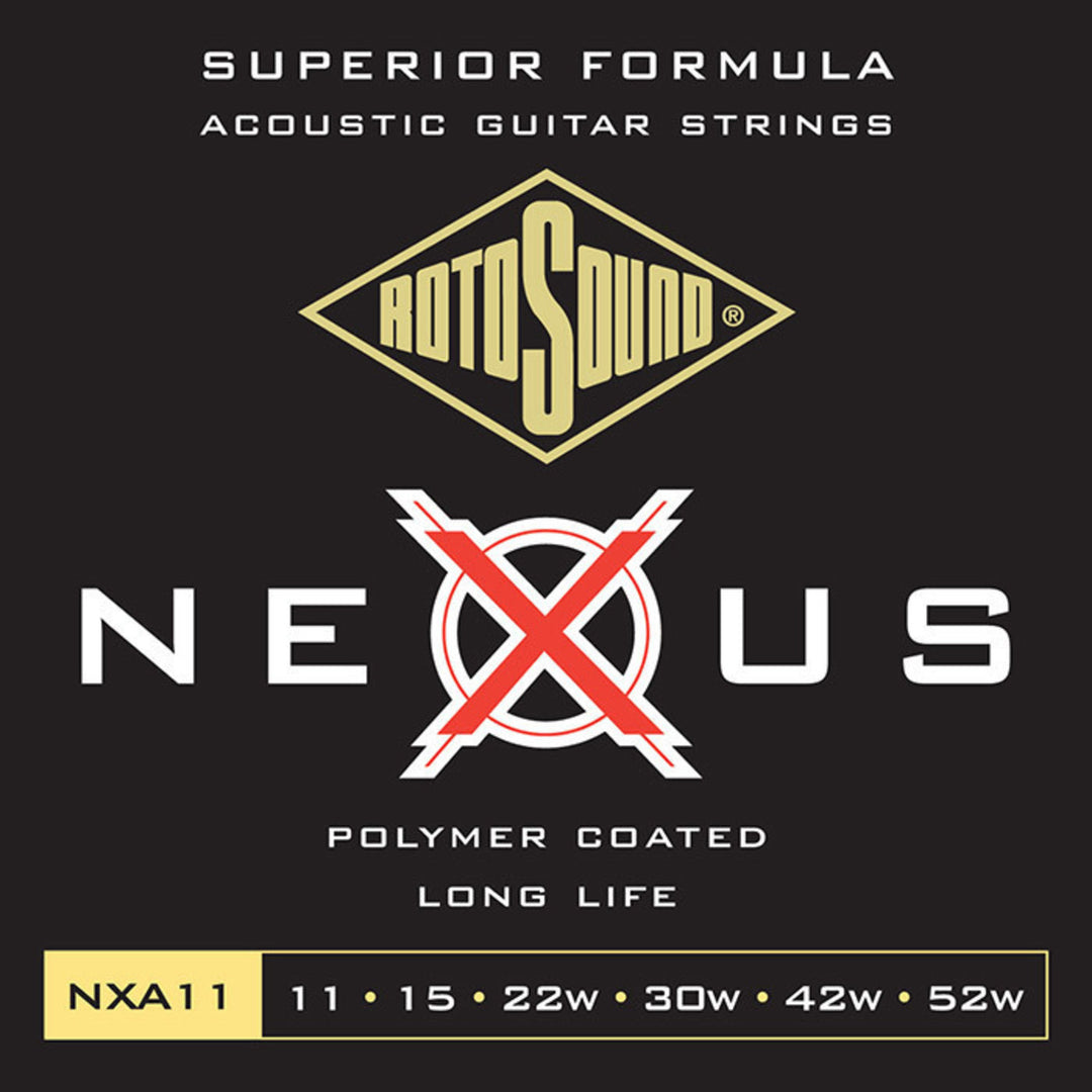 Rotosound Corde per Chitarra acustica Nexus Coated - Set Light 11-52 (NXA11)