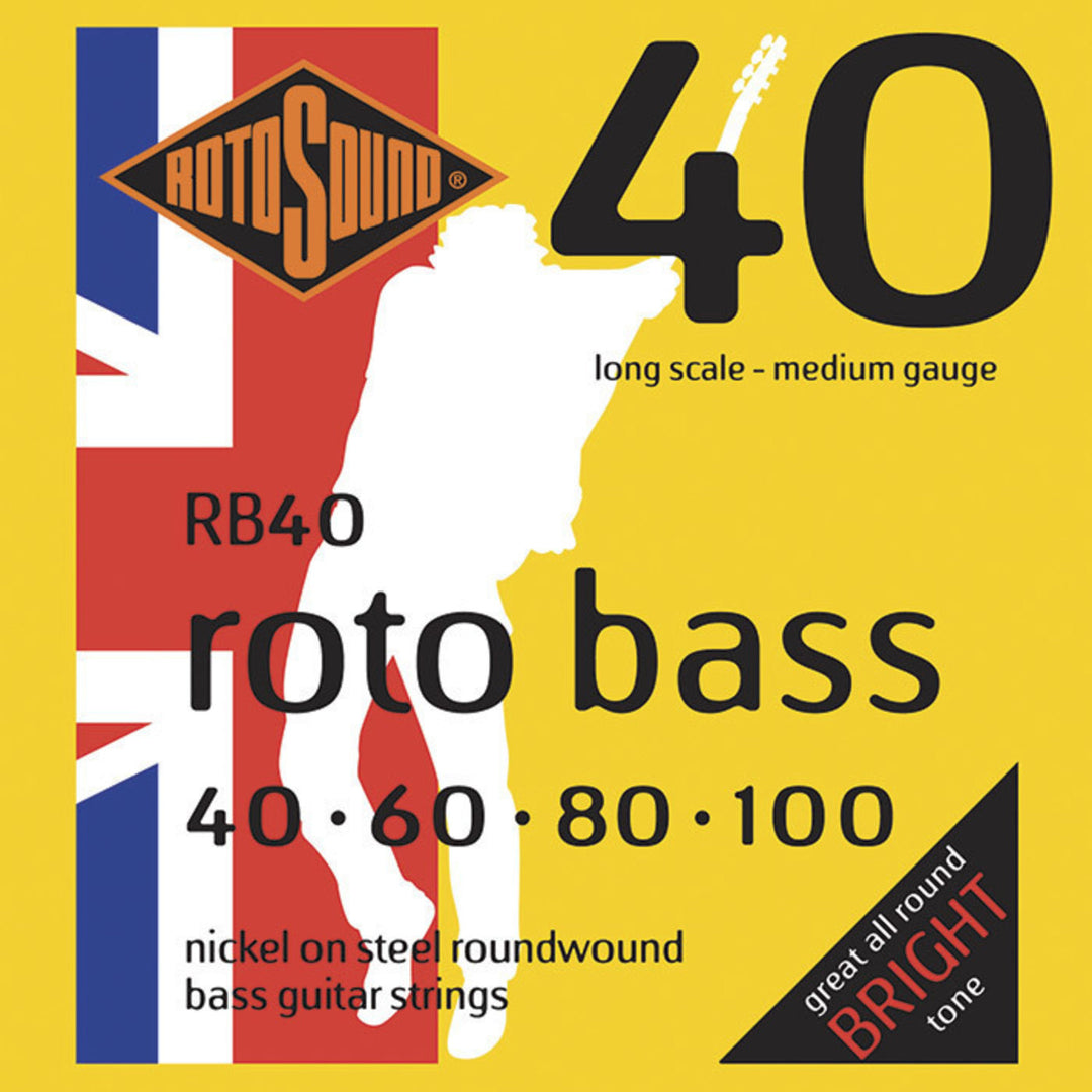 Rotosound Corde per basso elettrico Roto Bass - Set 4 corde Nickel Medium 40-100 (RB40)