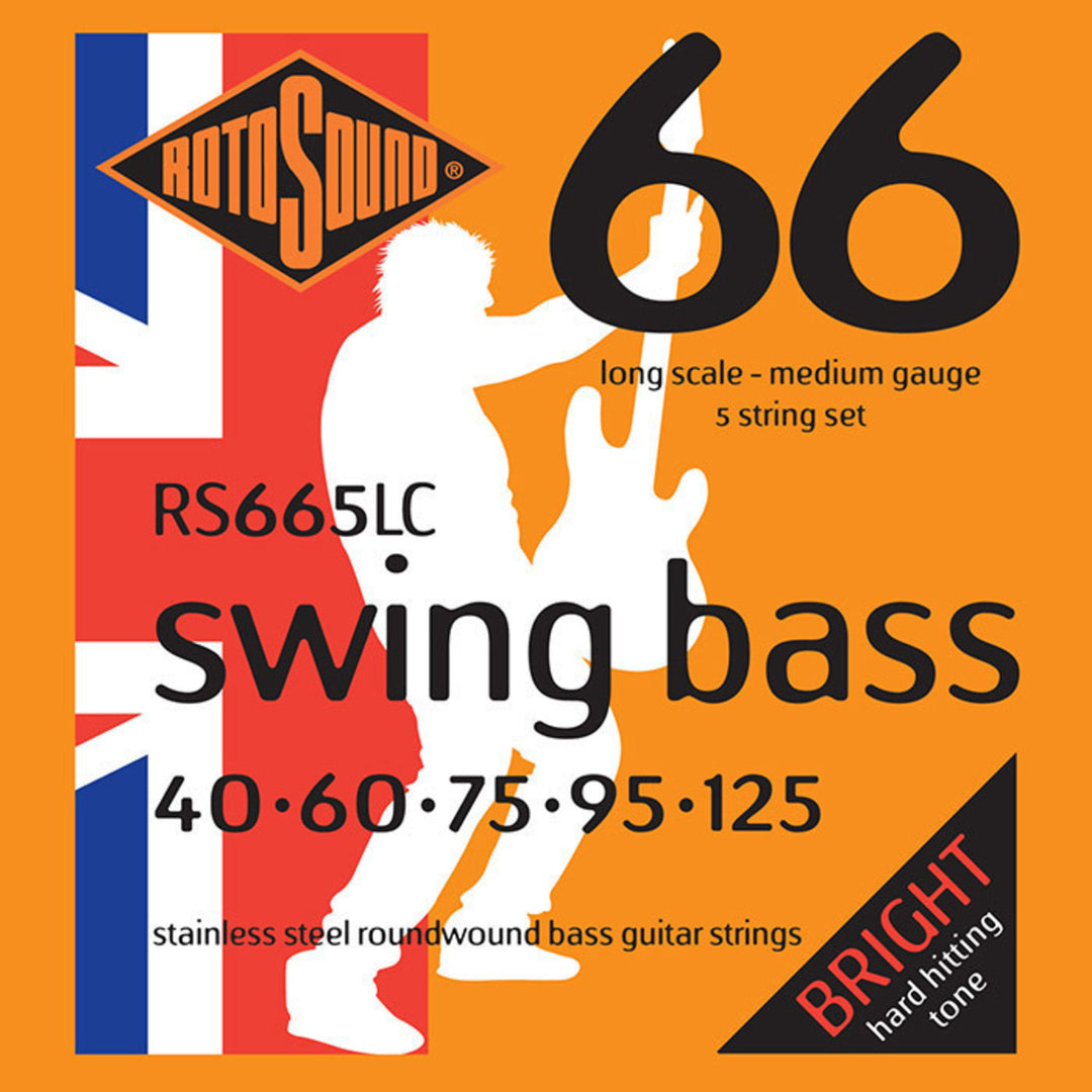 Rotosound Corde per E-Bass Swing Bass 66 - set 5 corde Stainless Steel Medium 40-125 (RS665LC)