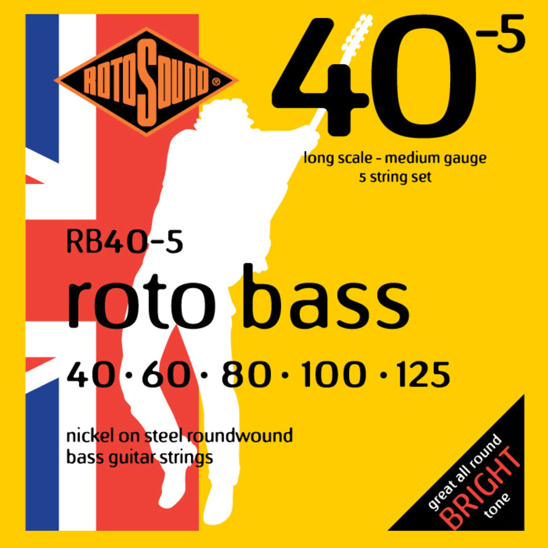 Rotosound Corde per basso elettrico Roto Bass - Set 5 corde Nickel Standard 40-125 (RB40-5)
