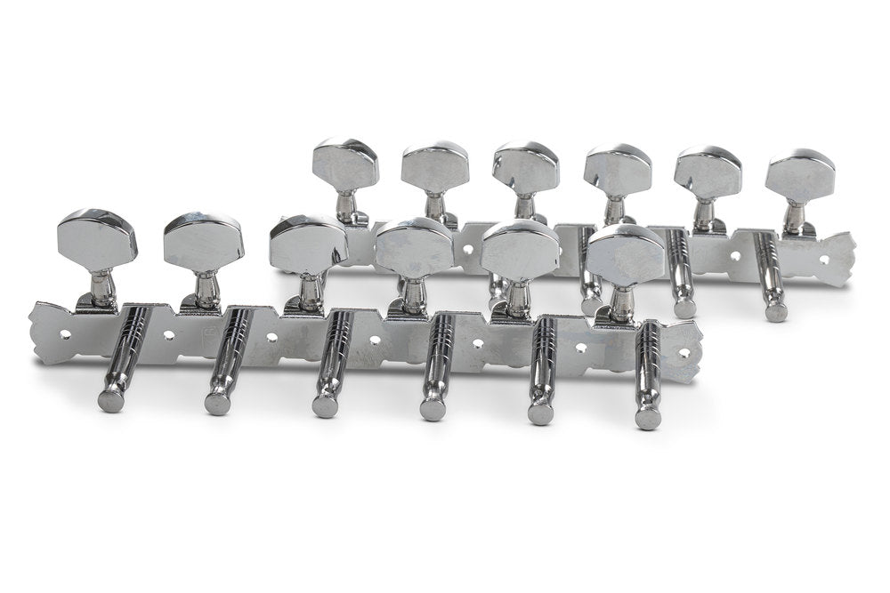 GEWA meccaniche per chitarra western a 12 corde, testa piatta, 6+6