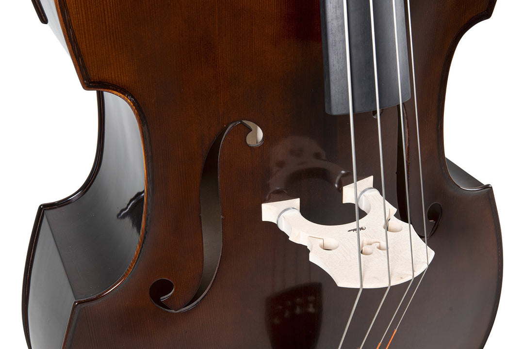 GEWA Georg Walther contrabbasso 4/4, massiccio, forma da viola da gamba, vernice marrone scuro