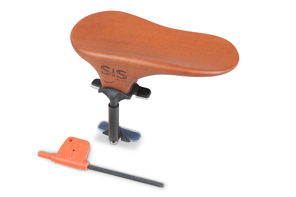 Supporto per mento SAS con base in carbonio, legno di pero, alto 32 mm