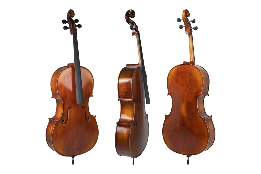 GEWA Cello Allegro Antique - 7/8 (Configurato con cordiera Wittner fine tuning incl. bag, archetto in carbonio, corde Larsen Aurora)