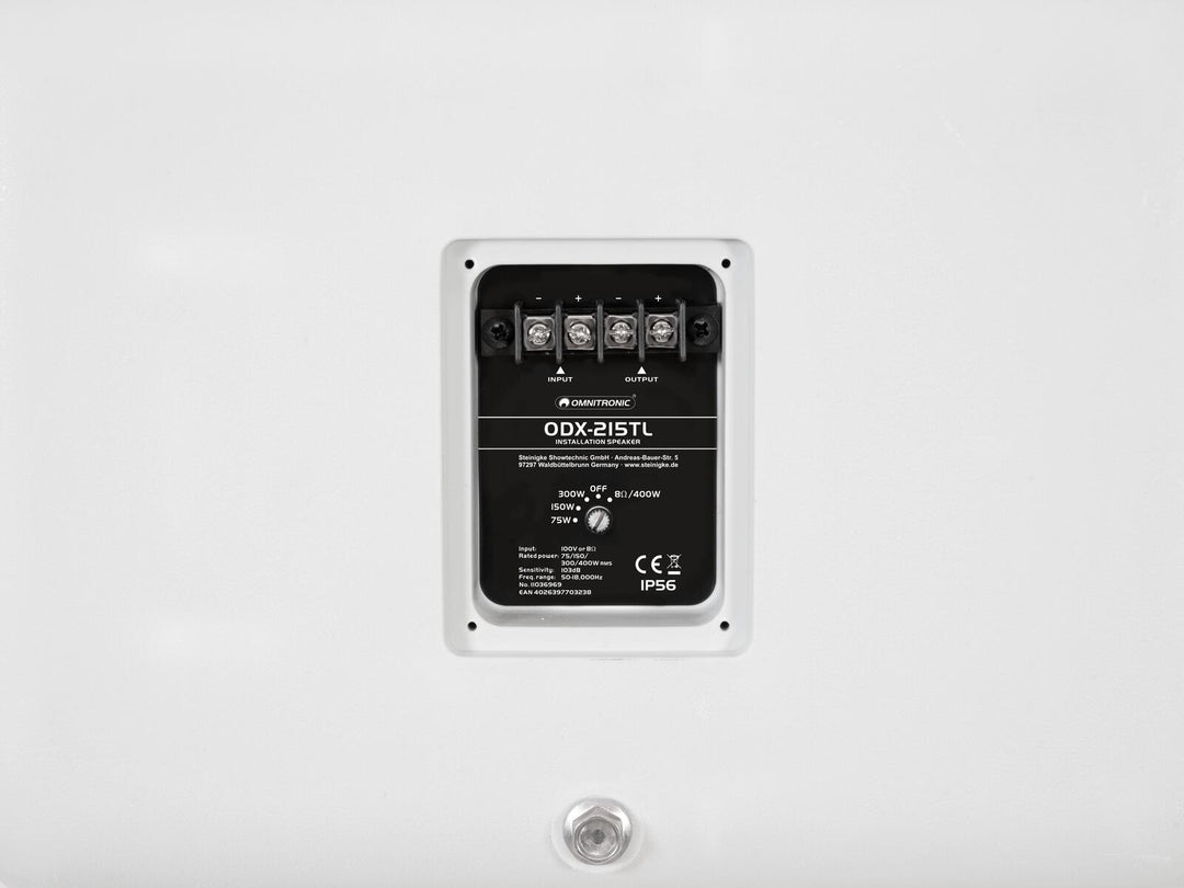 OMNITRONIC ODX-215TL Altoparlante da installazione 100V bianco