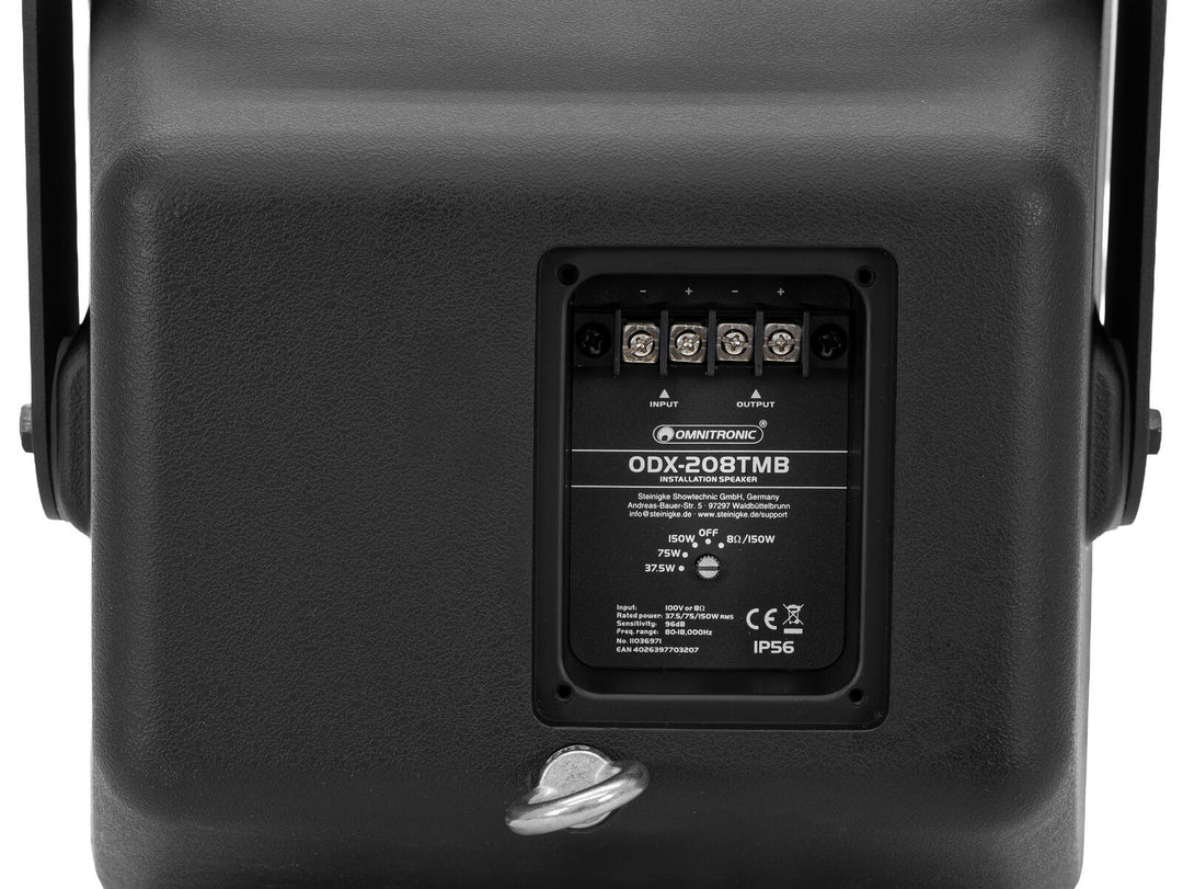 OMNITRONIC ODX-208TMB Altoparlante per installazione 100V nero