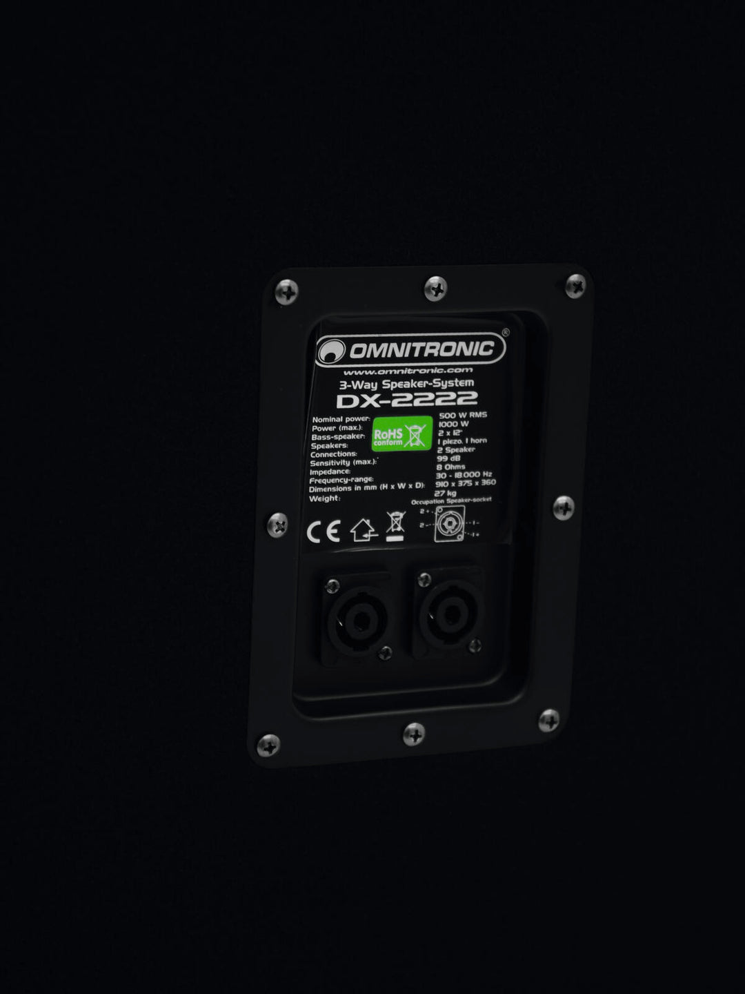 OMNITRONIC DX-2222 altoparlante a 3 vie 1000 W