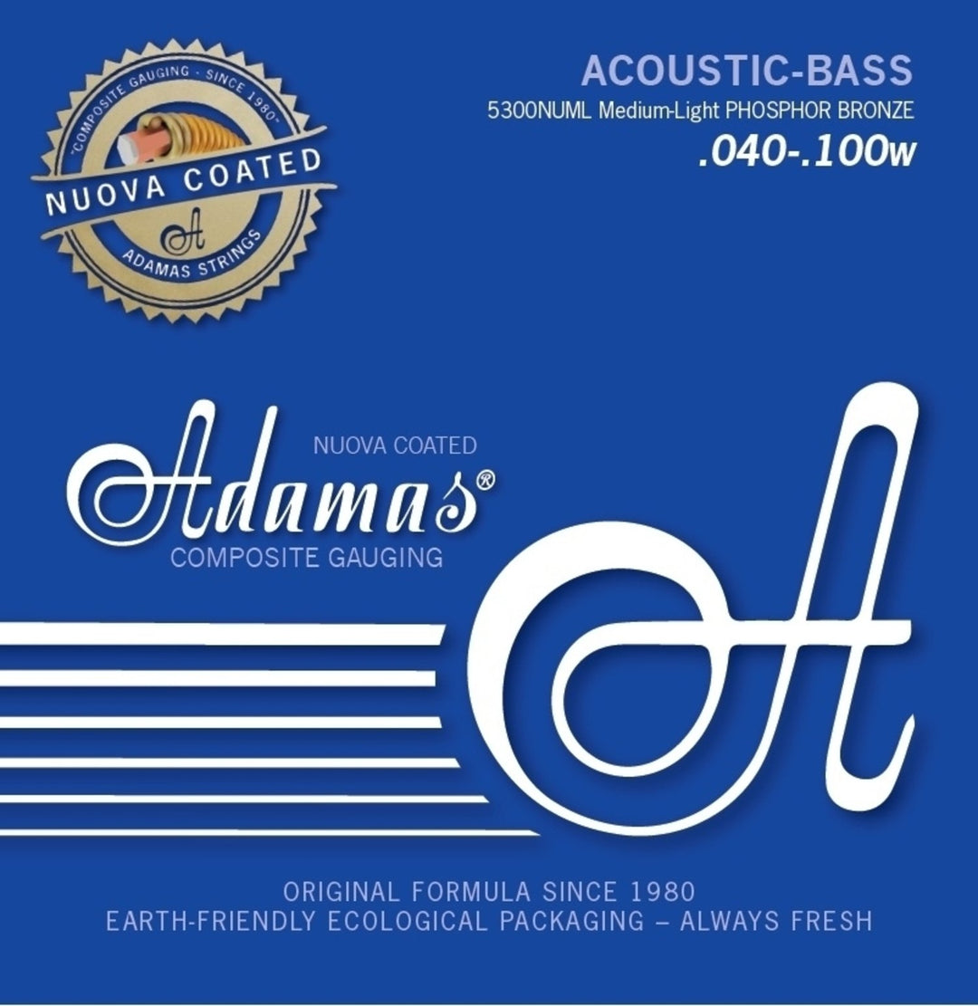 Adamas Corde per basso acustico Nuova rivestite - Set 4-string med-light (5300NU-ML)