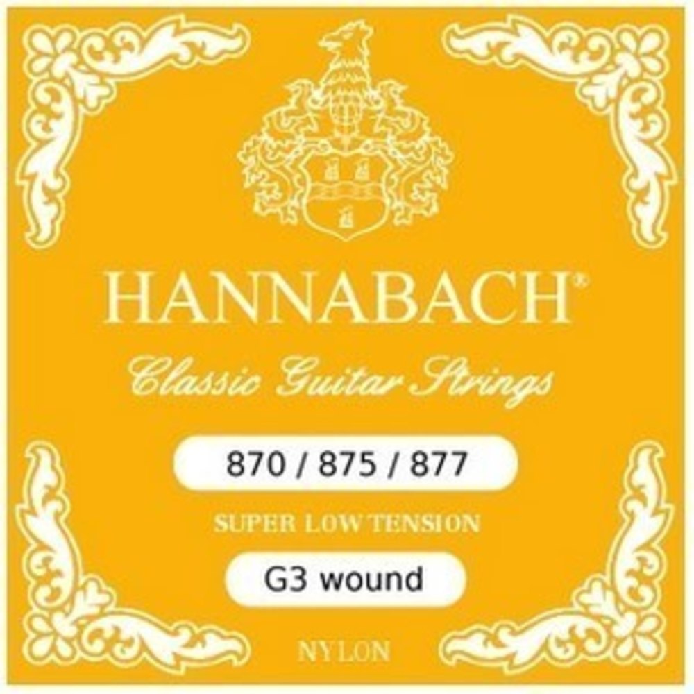 Hannabach 877SLT corda G3 avvolta in alluminio, tensione super low