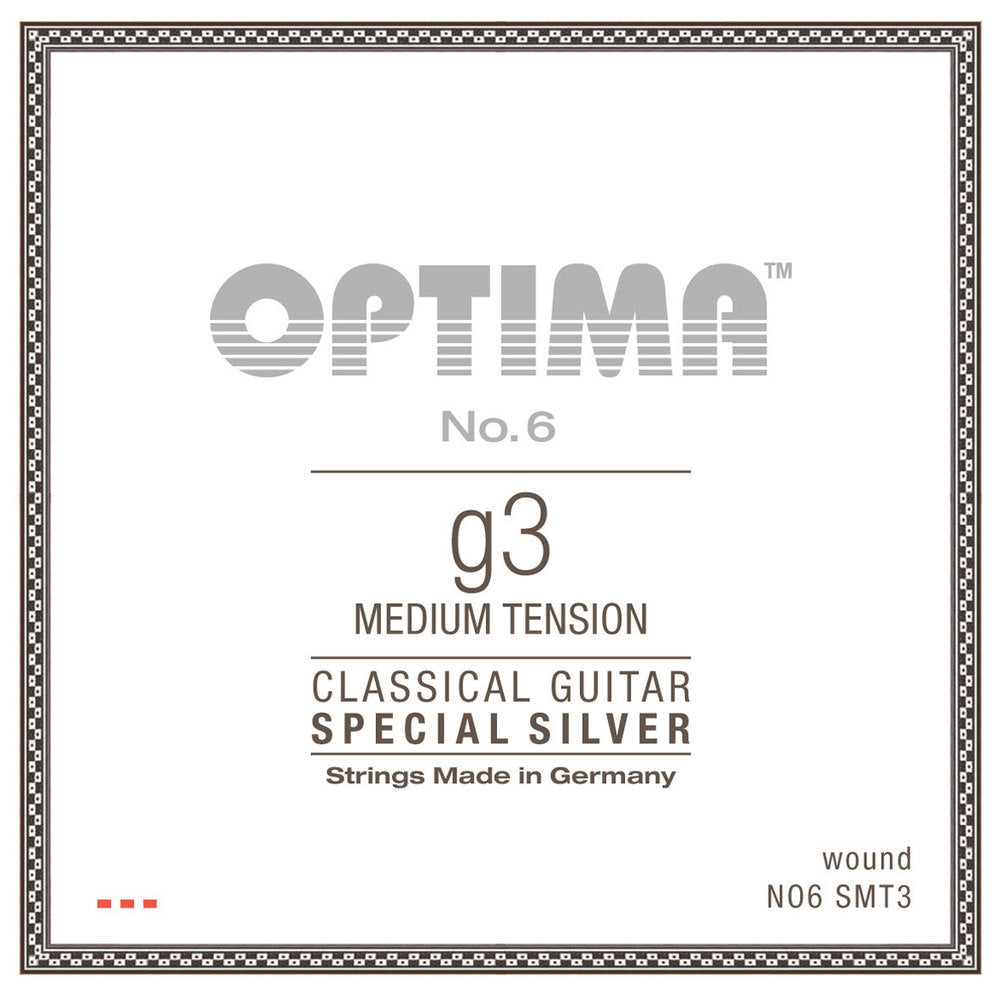 Optima No. 6 corda G3 per chitarra classica, argentata, tensione medium