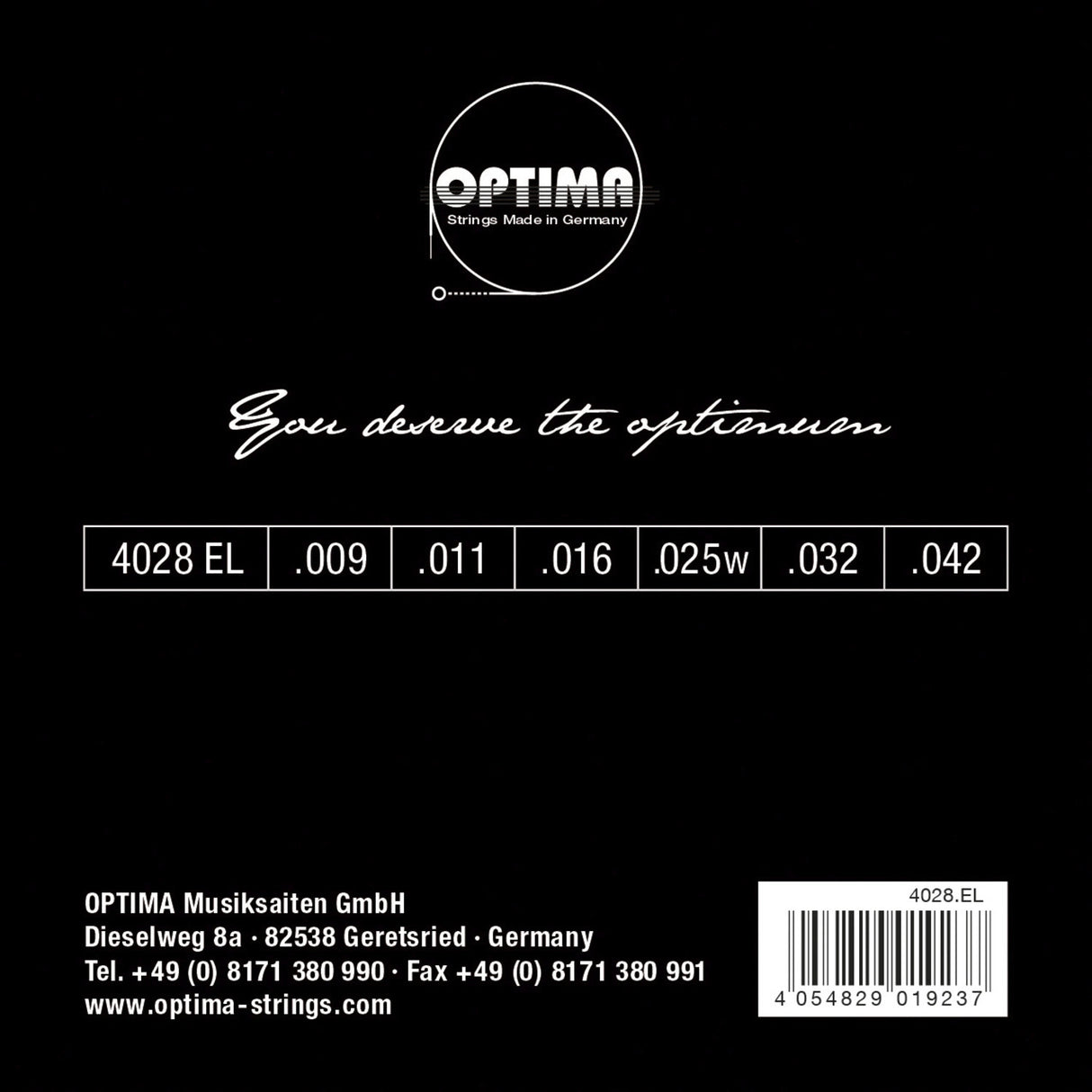Optima Strings for E-guitar Chrome strings round wound - Set (4028EL)