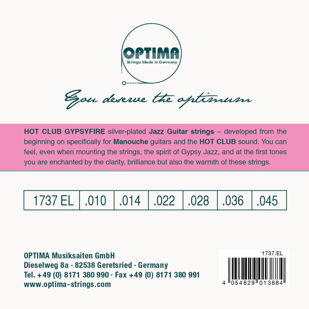 Optima Corde per chitarra acustica Hot Club Gypsyfire argentate - Set (1737EL)