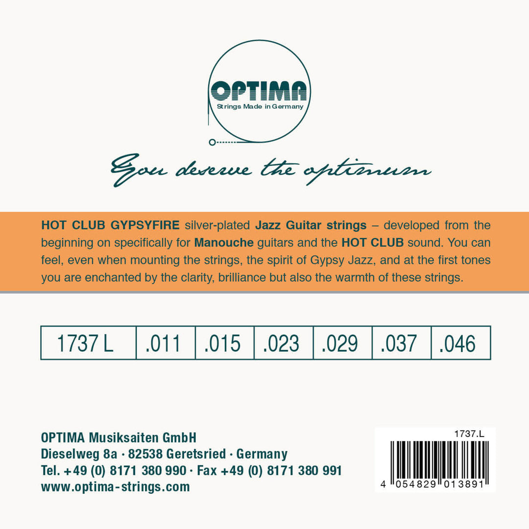Optima Corde per chitarra acustica Hot Club Gypsyfire argentate - Set (1737L)