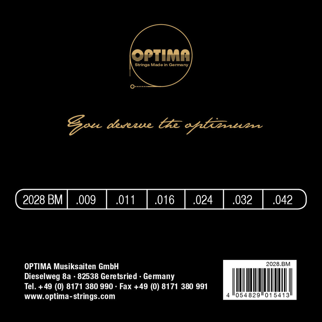 Corde Optima per e-guitar, corde Gold round wound - Set (2028BM)