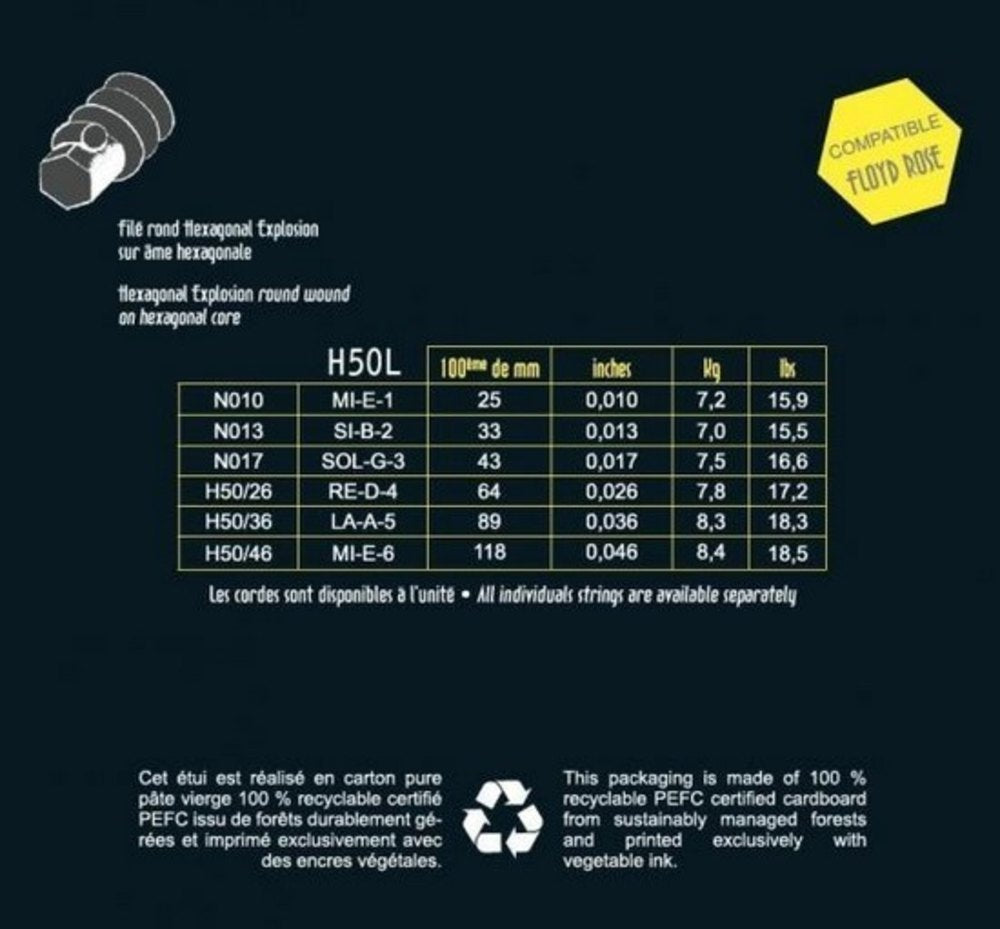 Savarez H50L Hexagonal Explosion corde per chitarre elettriche, light .010 fino a .046