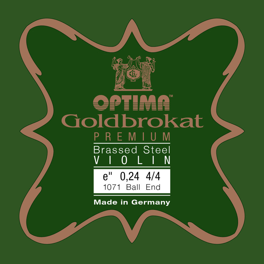 Optima Goldbrokat Premium Brassed corda E per violini 4/4, 0,24 mm, pallino