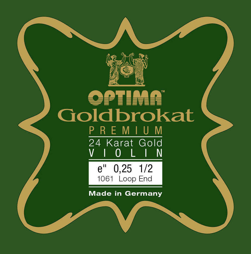 Optima Goldbrokat 24K Gold corda E per violino 1/2, 0,25 mm, occhiello