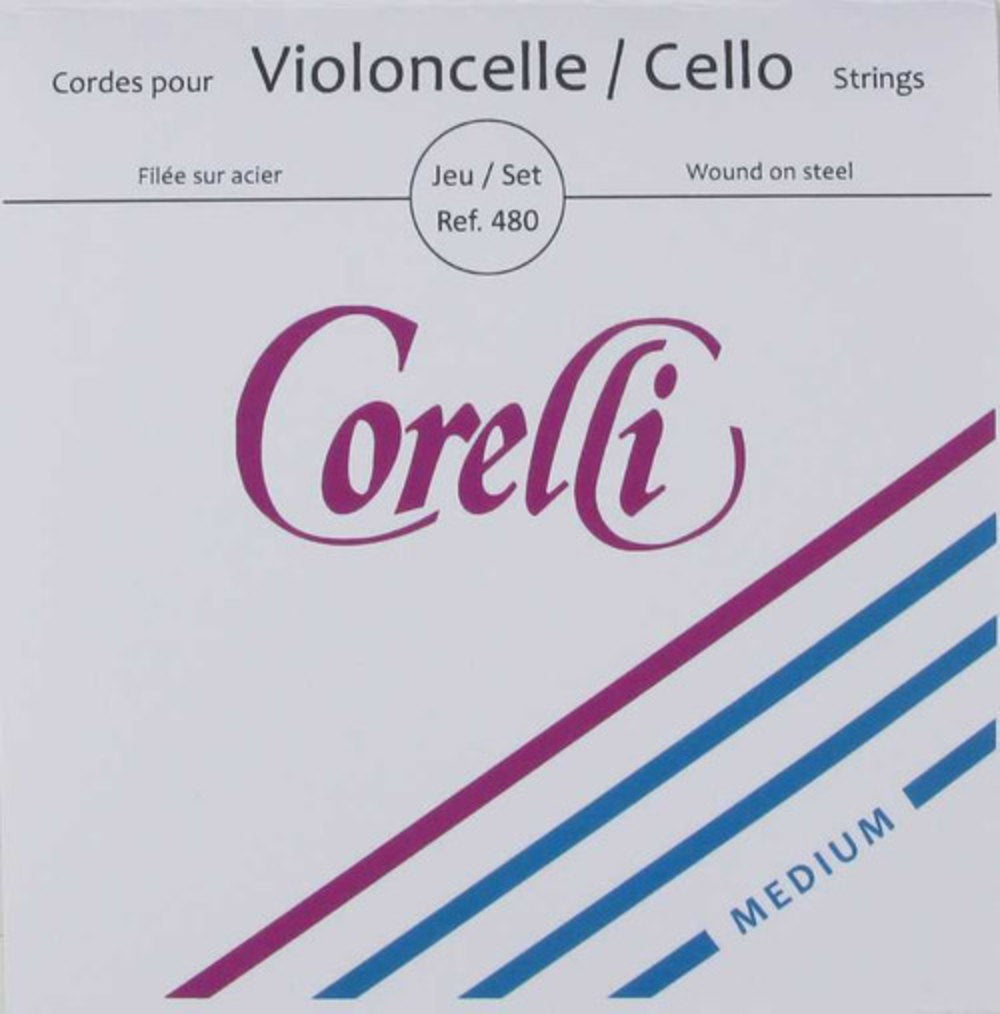Corelli 480 set di corde per violoncello, acciaio, medium