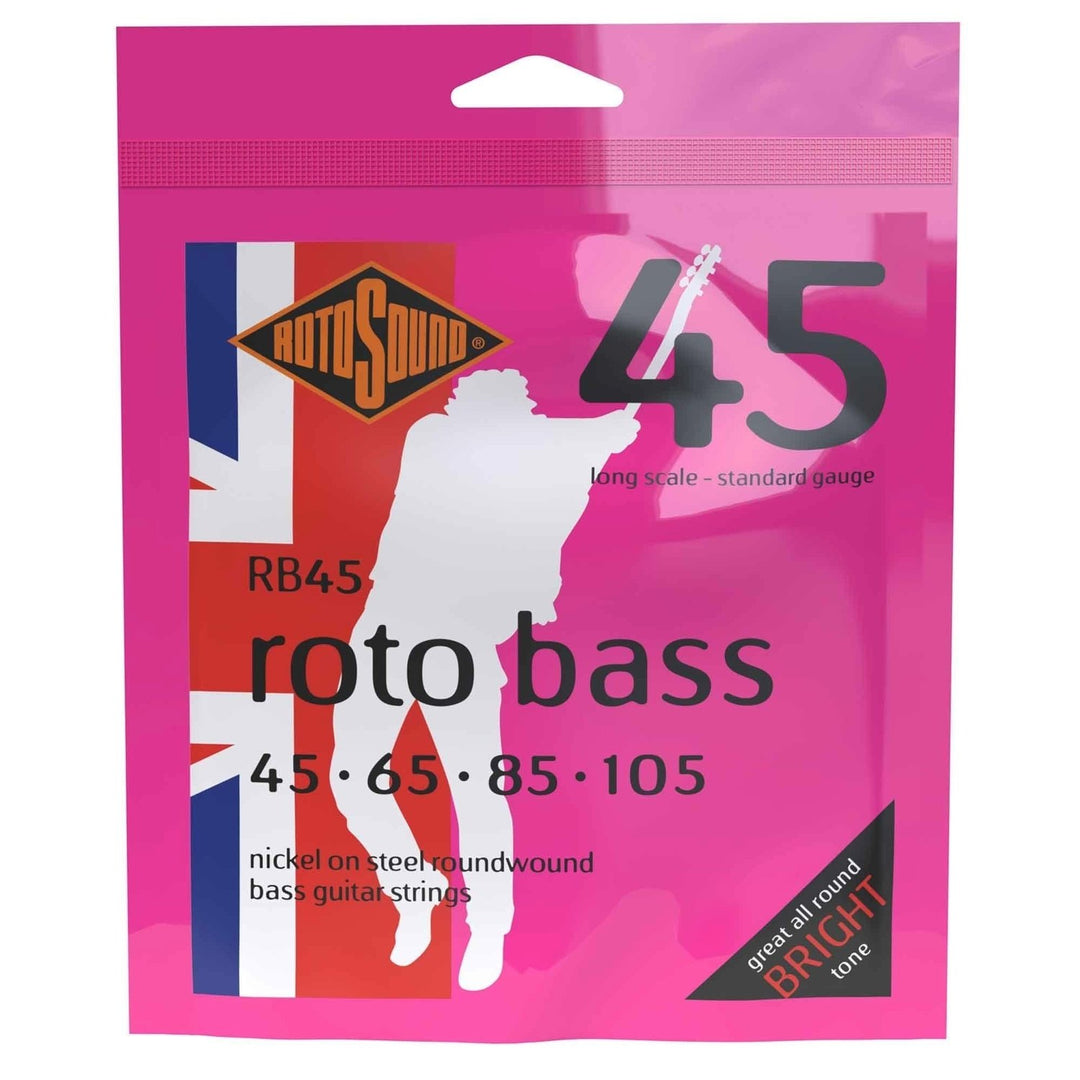 Rotosound Corde per basso elettrico Roto Bass - Set 4 corde Nickel Standard 45-105 (RB45)