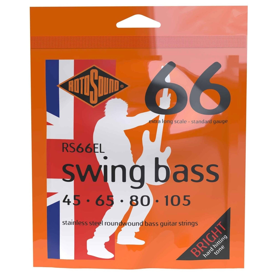 Rotosound Corde per basso elettrico Swing Bass 66 - Set 4 corde Ex long Custom 45-105 (RS66EL)