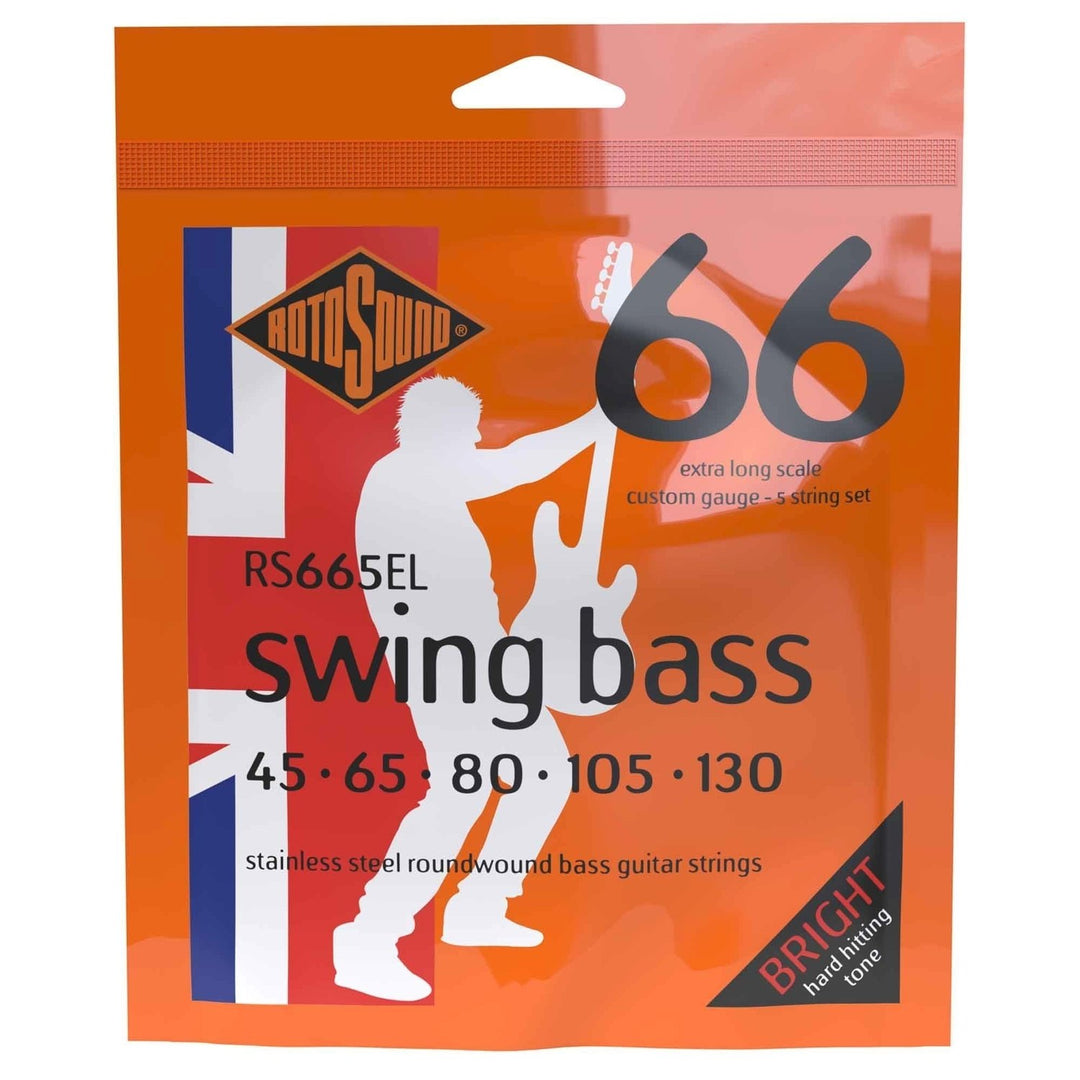 Rotosound corde per E-Bass Swing Bass 66 - set a 5 corde Ex long Custom 45-130 (RS665EL)
