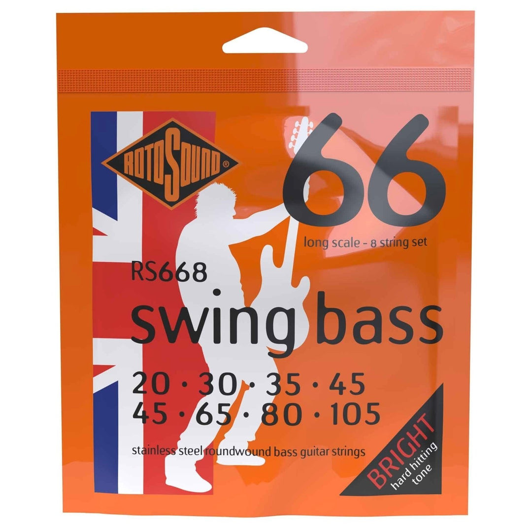 Rotosound Corde per basso elettrico Swing Bass 66 - Set 8 corde Stainless Steel 45-105 (RS668)