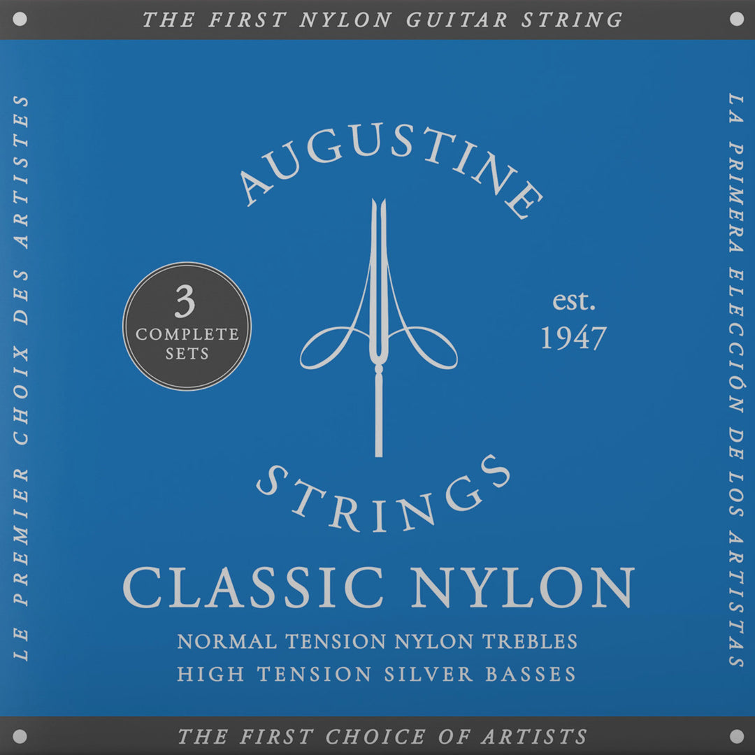 Augustine Corde per chitarra classica Classic Label - 3 x set Classic Blue (normale/alta)