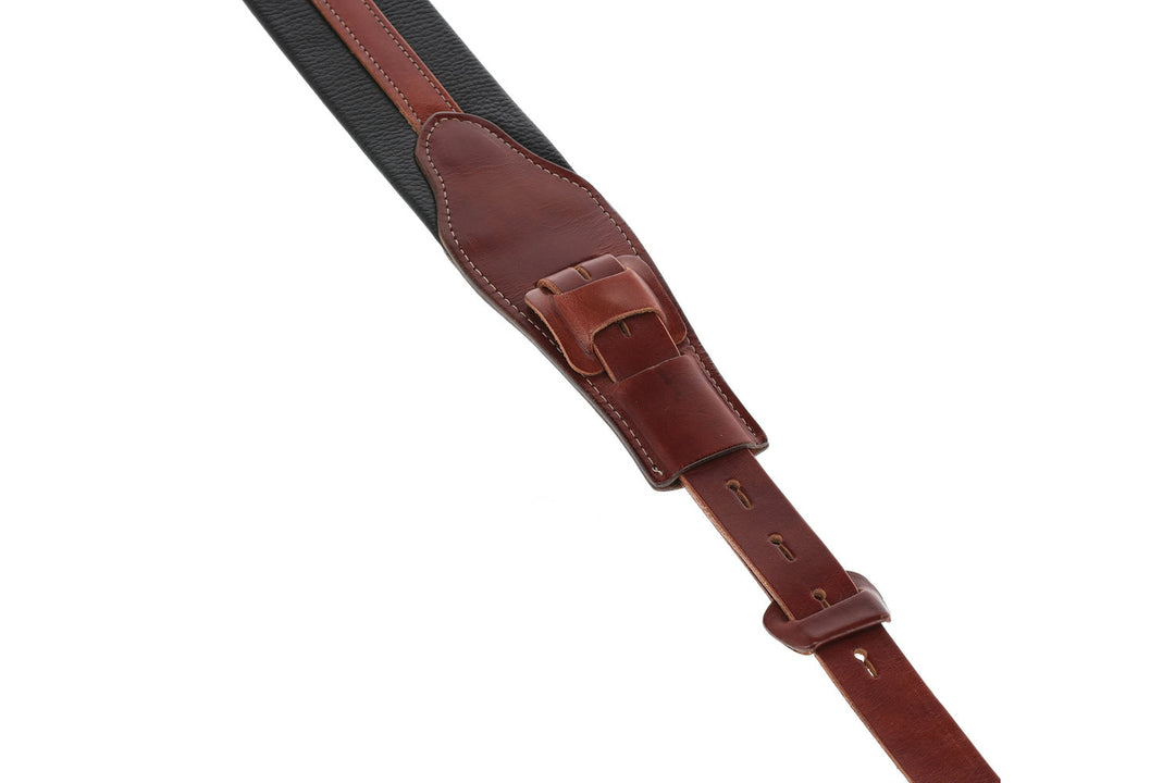 GEWA tracolle per chitarre Prestige 65 imbottite Security Locks - nero coccodrillo/marrone