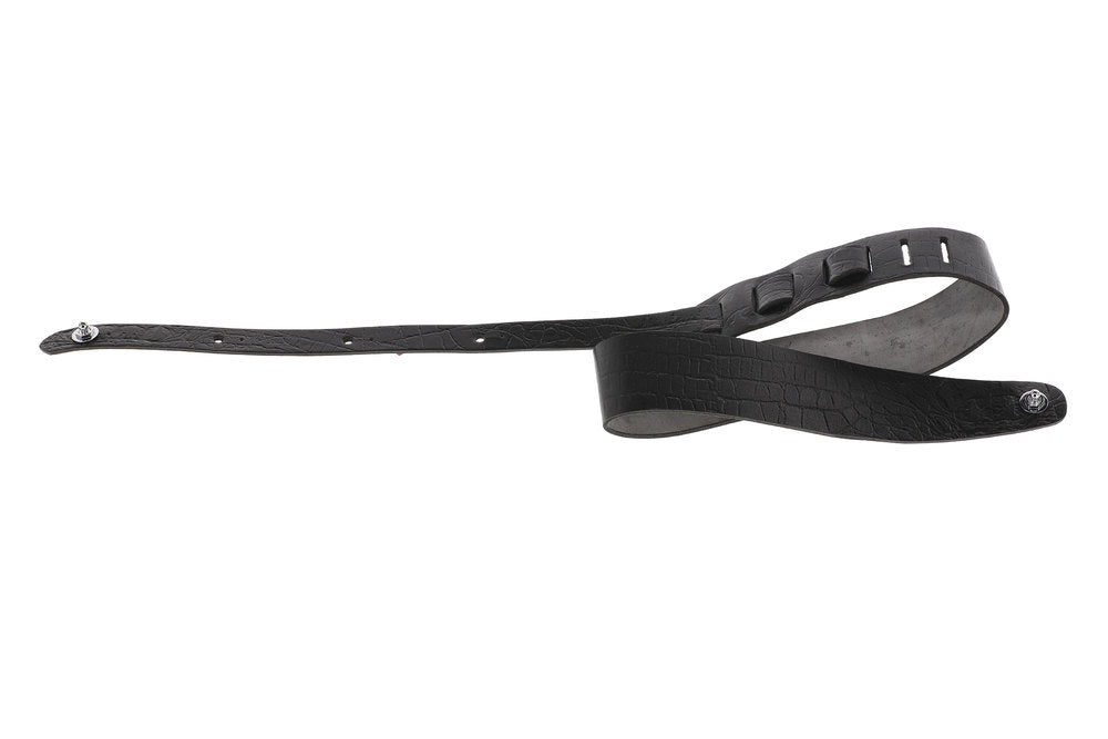 GEWA Premium Plain 70 tracolla per chitarra con Security Locks, nera, testurizzata