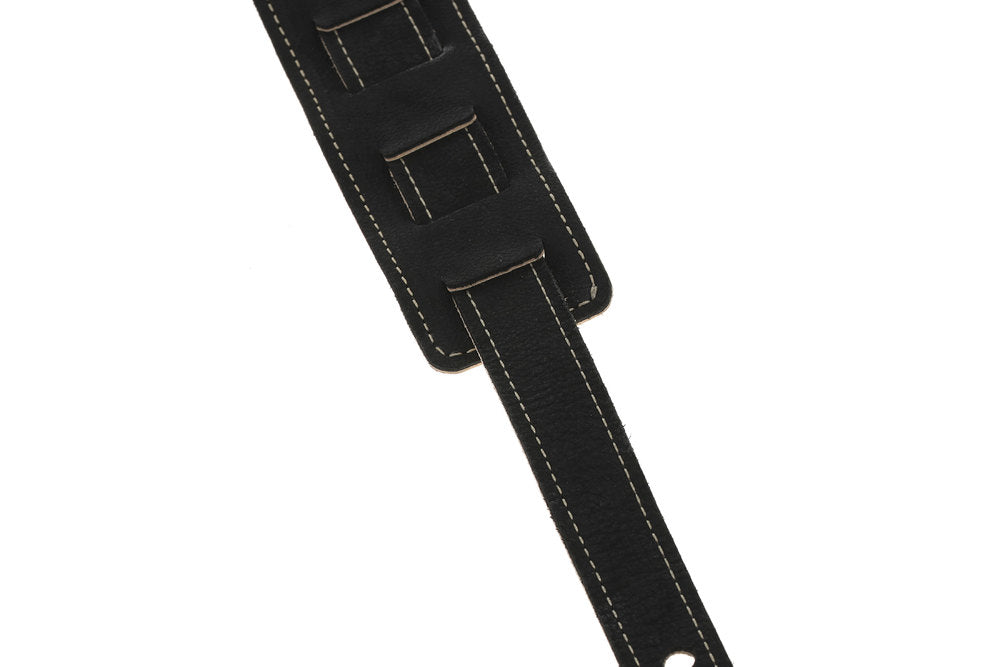 GEWA Regular 70 tracolla per chitarra in pelle, Satin Black