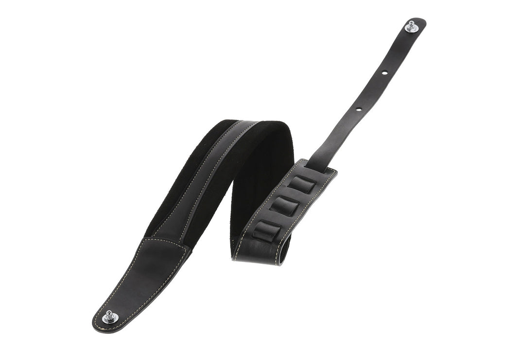 GEWA Cinghie per chitarra Prestige 85 imbottite Security Locks - black/black