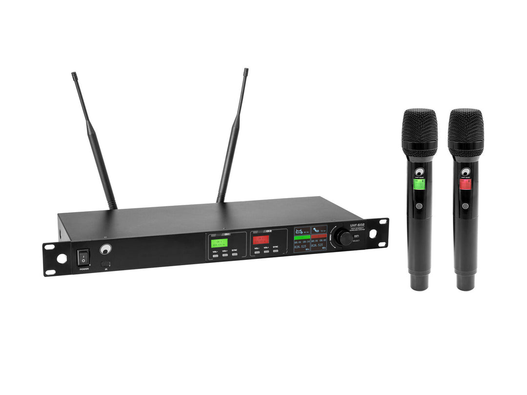 OMNITRONIC UHF-602 Sistema microfonico wireless a 2 canali 520-554 MHz