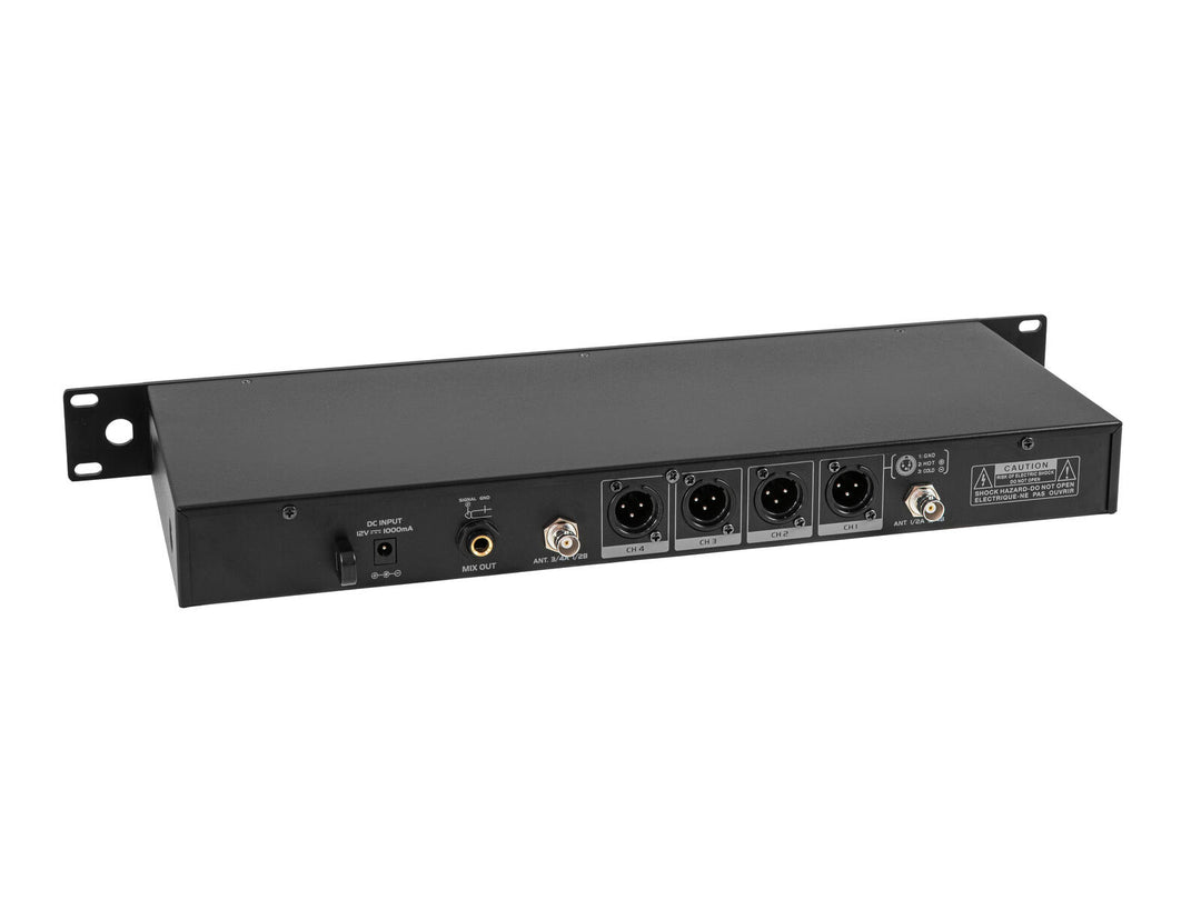 OMNITRONIC UHF-604 Sistema wireless per Microfoni a 4 canali 520-554 MHz