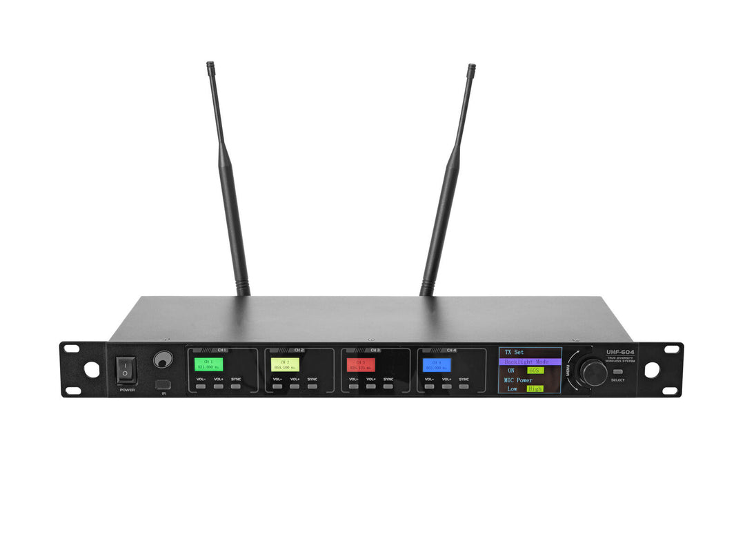 OMNITRONIC UHF-604 Sistema wireless per Microfoni a 4 canali 520-554 MHz