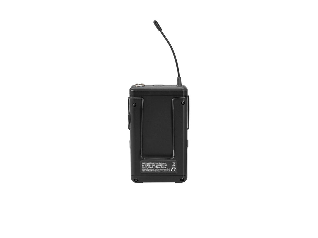 OMNITRONIC PORTY-8A Bodypack + Microfono Lavalier 863.1 MHz