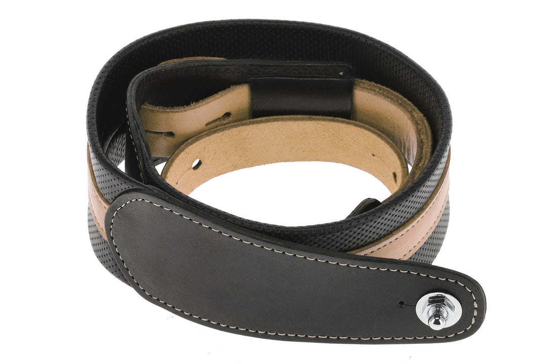 GEWA Chitarre Straps Prestige 65 padded Security Locks - black punctured/brown