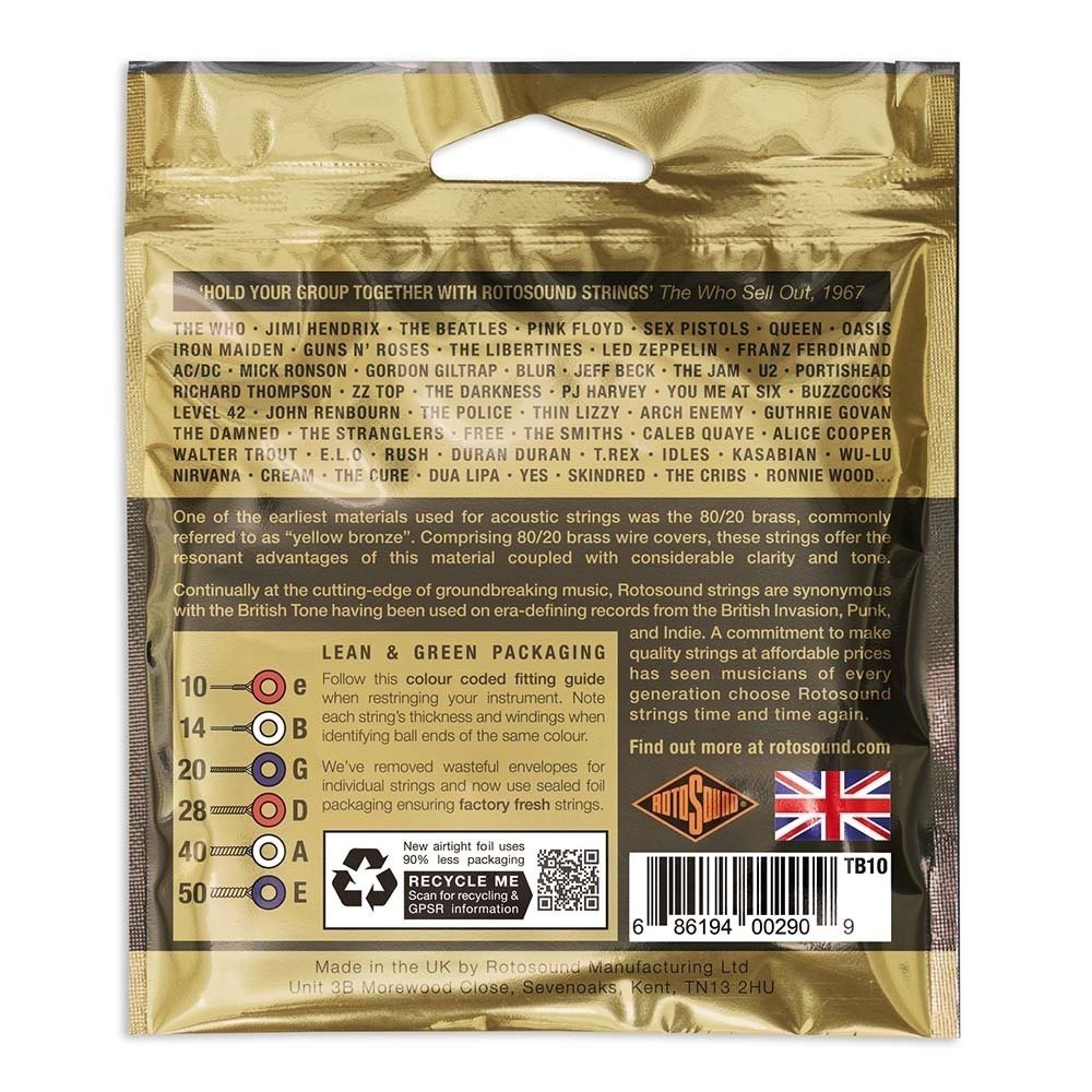 Corde per chitarra western Rotosound Tru Bronze TB10 10-50