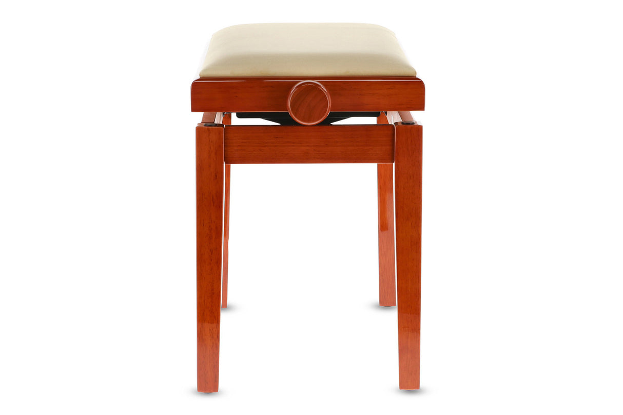 GEWA Piano bench Deluxe - Cherry tree highgloss (Beige seat)
