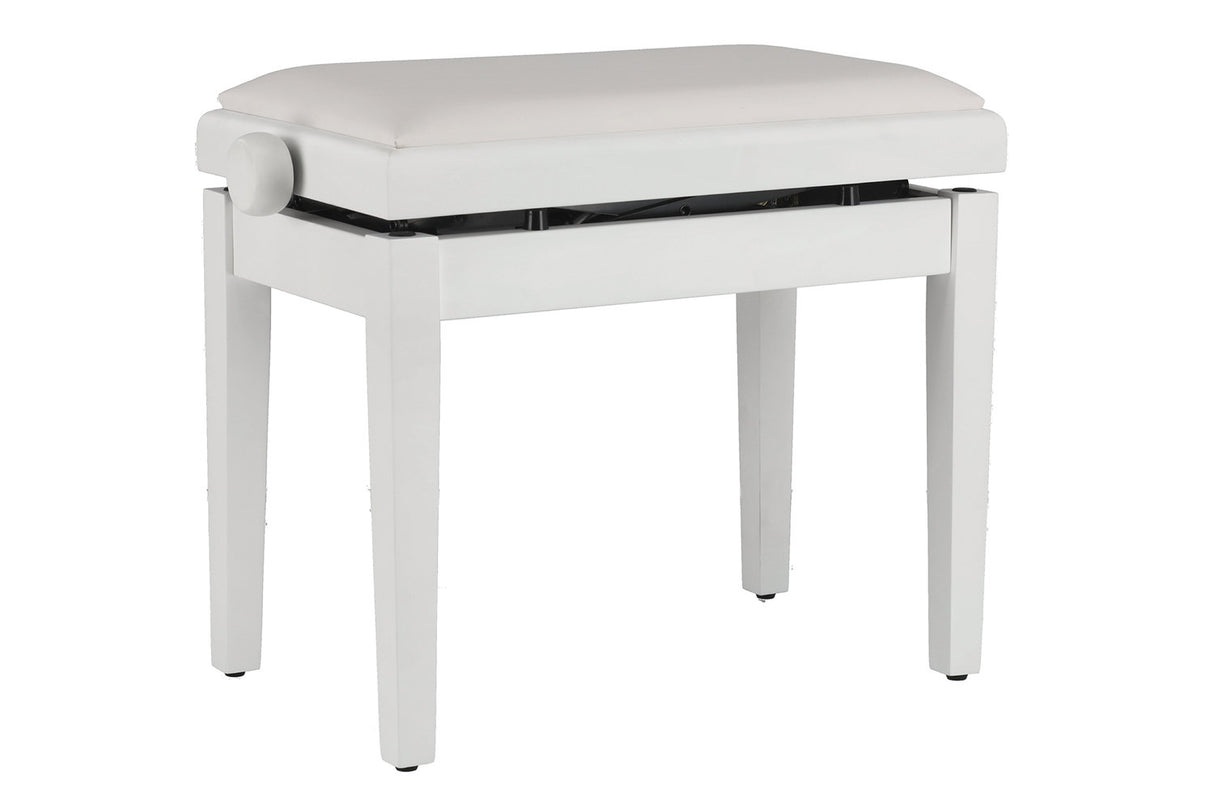 GEWA Piano bench Deluxe Autolift Vinyl - White matt (White seat)